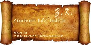 Zierhuth Kálmán névjegykártya