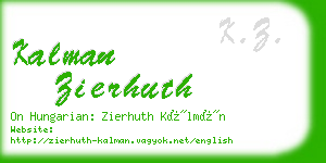 kalman zierhuth business card